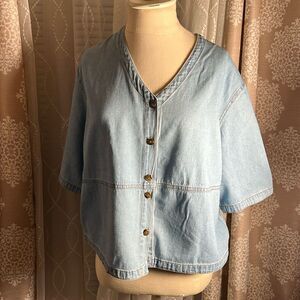 EVELYN & ARTHUR denim top size large